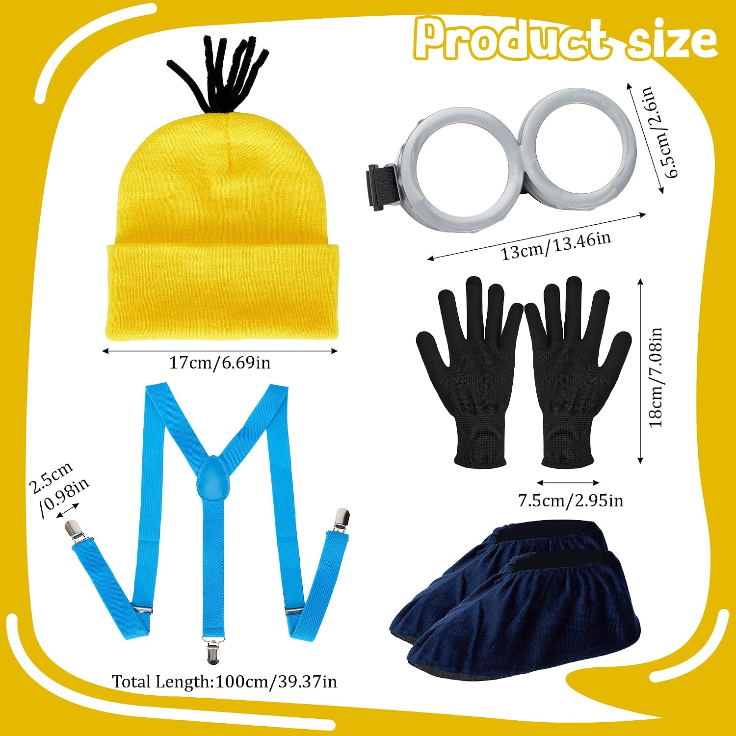 Detalle de Rilcn Cosplay Costume Accessory Set for Adults (5-piece beanie, gloves, goggles & more)