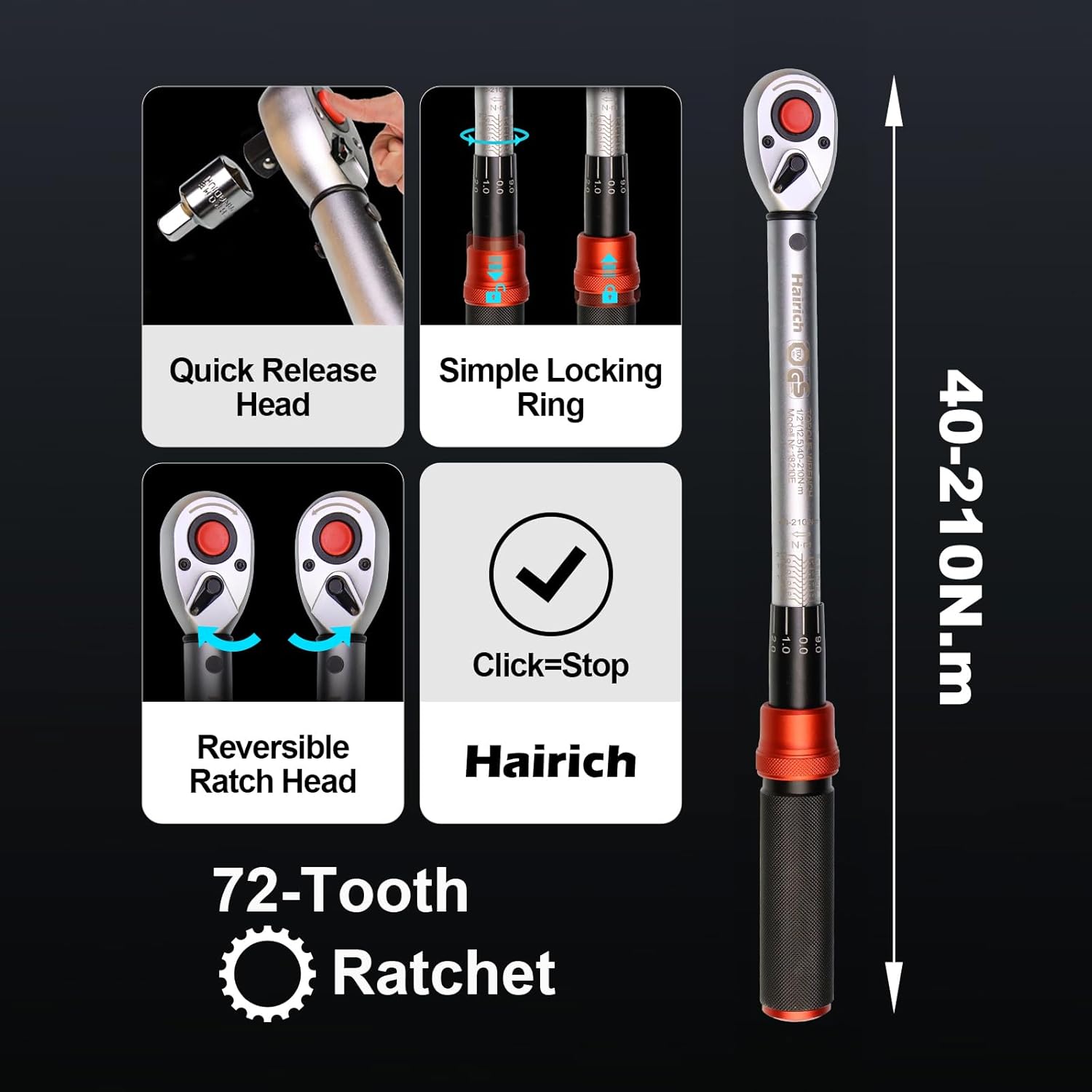Detalle 2 de Hairich Drehmomentschlüssel 40–210 Nm ⚙