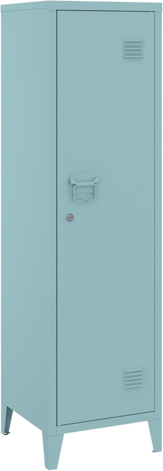 Thumbnail 5 de Armoire Métallique à Casiers Vestiaire [en.casa] – 3 Compartiments, Verrouillable, 137 x 38 x 38 cm, Bleu Gris