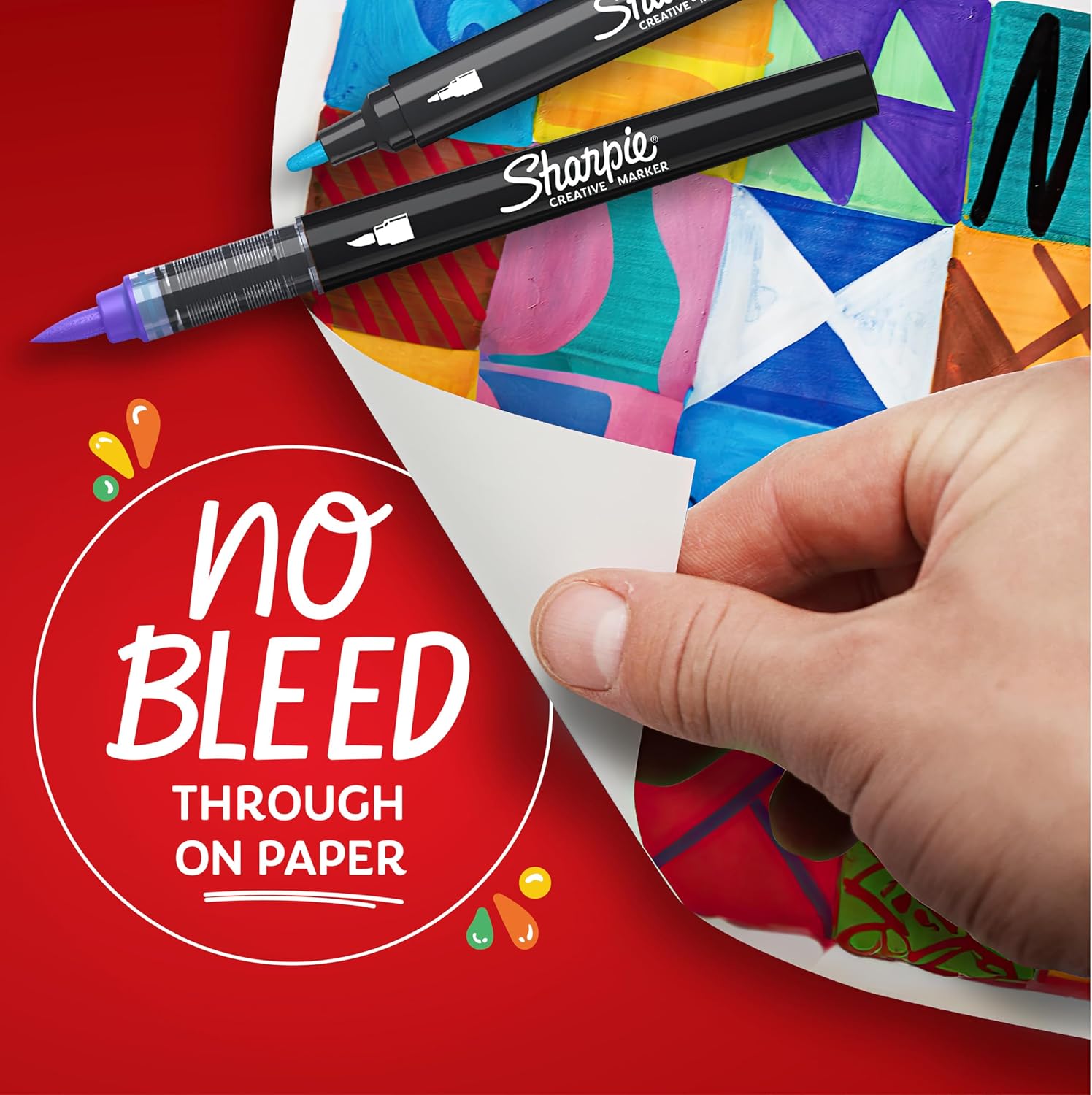 Detalle 2 de Sharpie Creative Marker Acryl-Farbstifte Rot – Wasserbasierte Markierstifte, 6er Pack