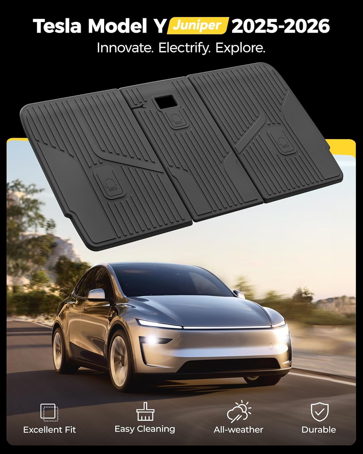 Thumbnail 1 de 3W Tesla Model Y Juniper Seat Back Protector — Custom Fit Backseat Cover (2025–2026) with Vigormold