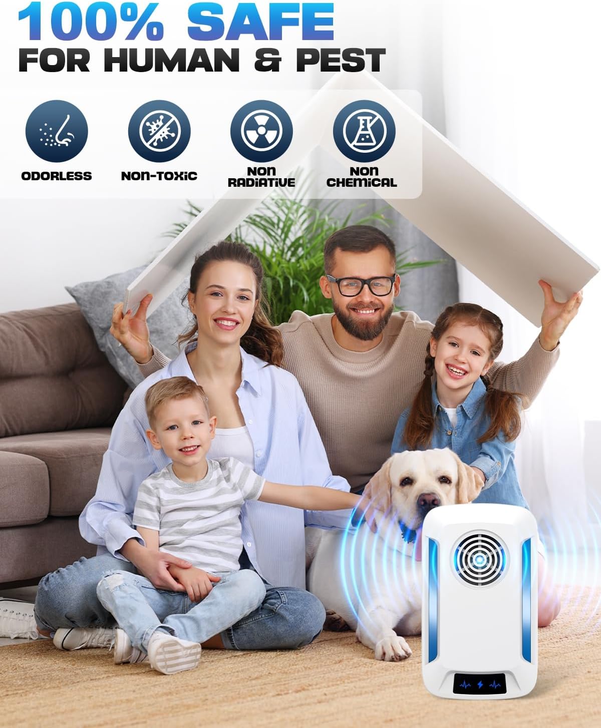 Thumbnail 3 de 2026 Newest Powerful Ultrasonic Pest Repeller 6-Pack – Plug-in Mouse, Spider & Cockroach Control (White)