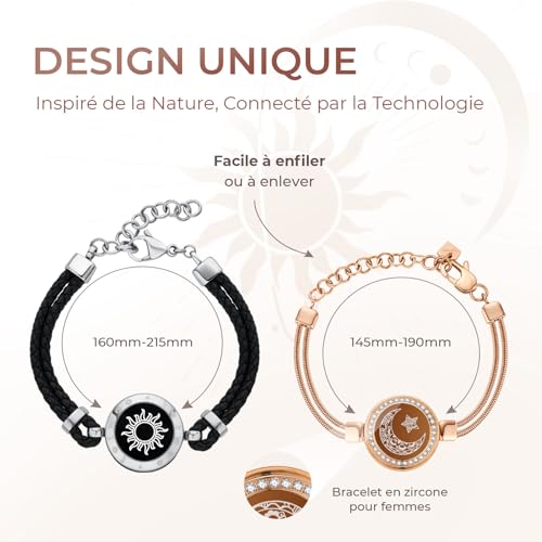 Detalle 2 de TOTWOO Bracelet Connecté Duo Vibrant pour Couple Amoureux à Distance