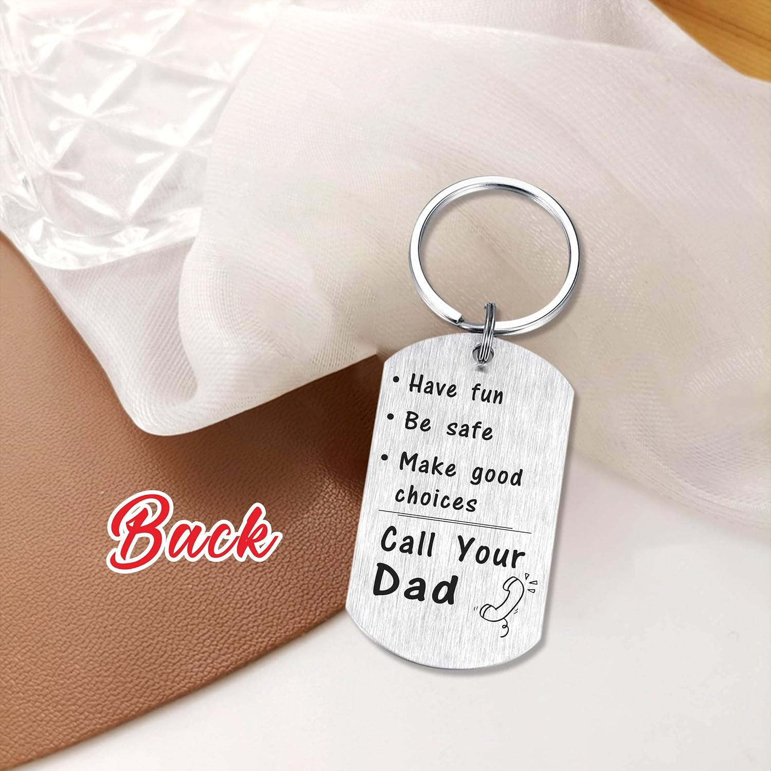 Thumbnail 2 de DEGASKEN personalised daughter keychain from Dad – stainless steel double-sided engraved gift for Mothers Day, graduation & birthdays