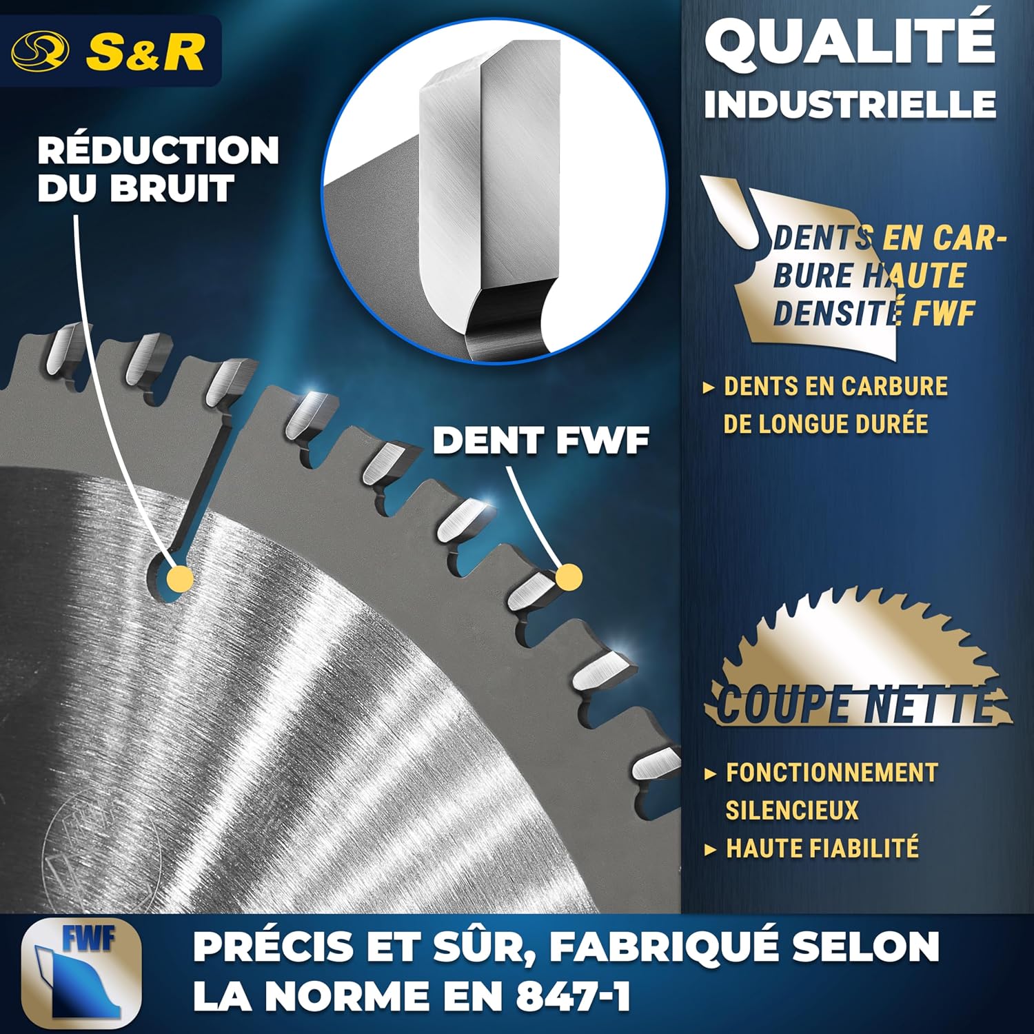 Thumbnail 2 de S&R Lame Scie Circulaire 165 x 20 mm 60 dents