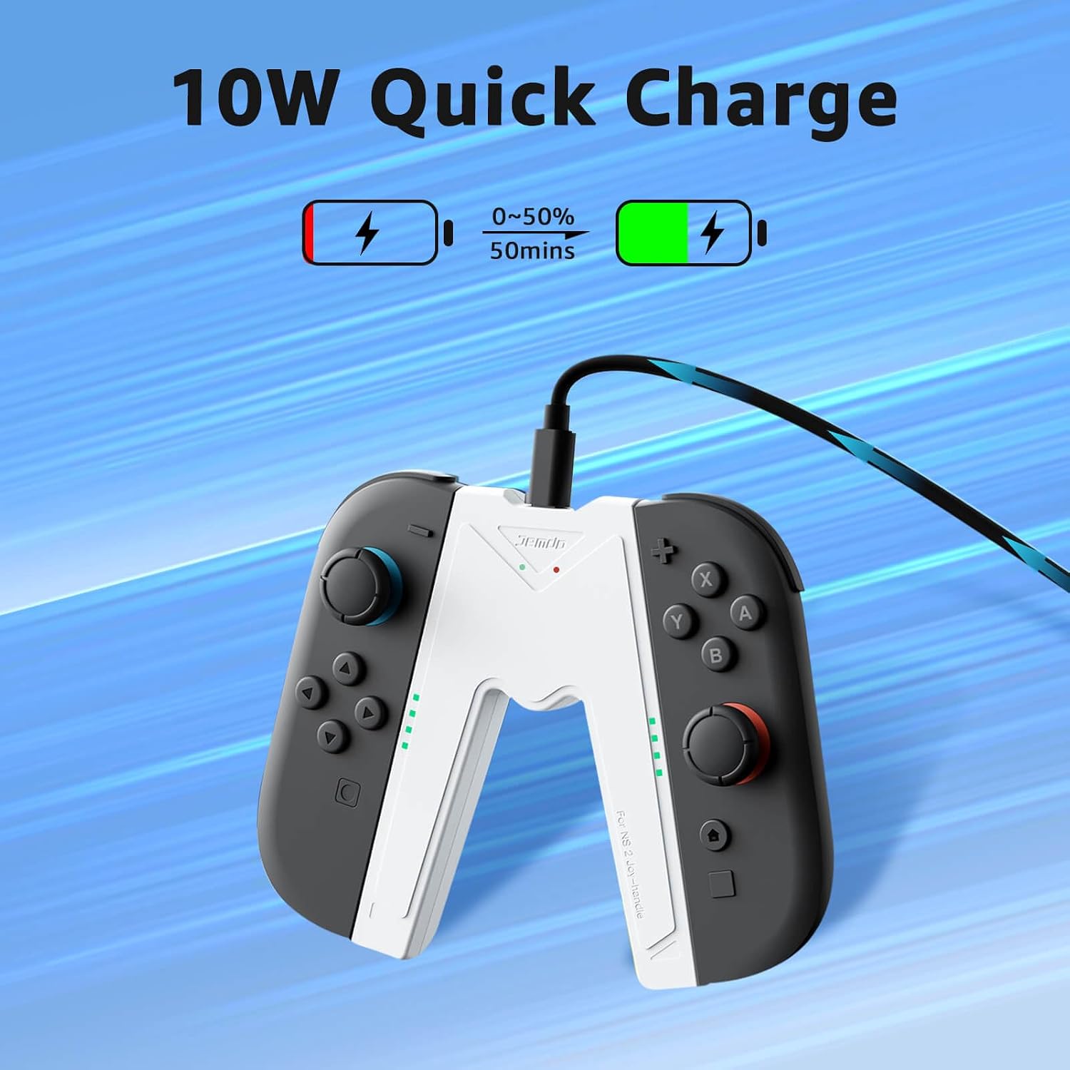 Detalle de JEMDO Magnetic Switch 2 Charging Grip for Switch 2