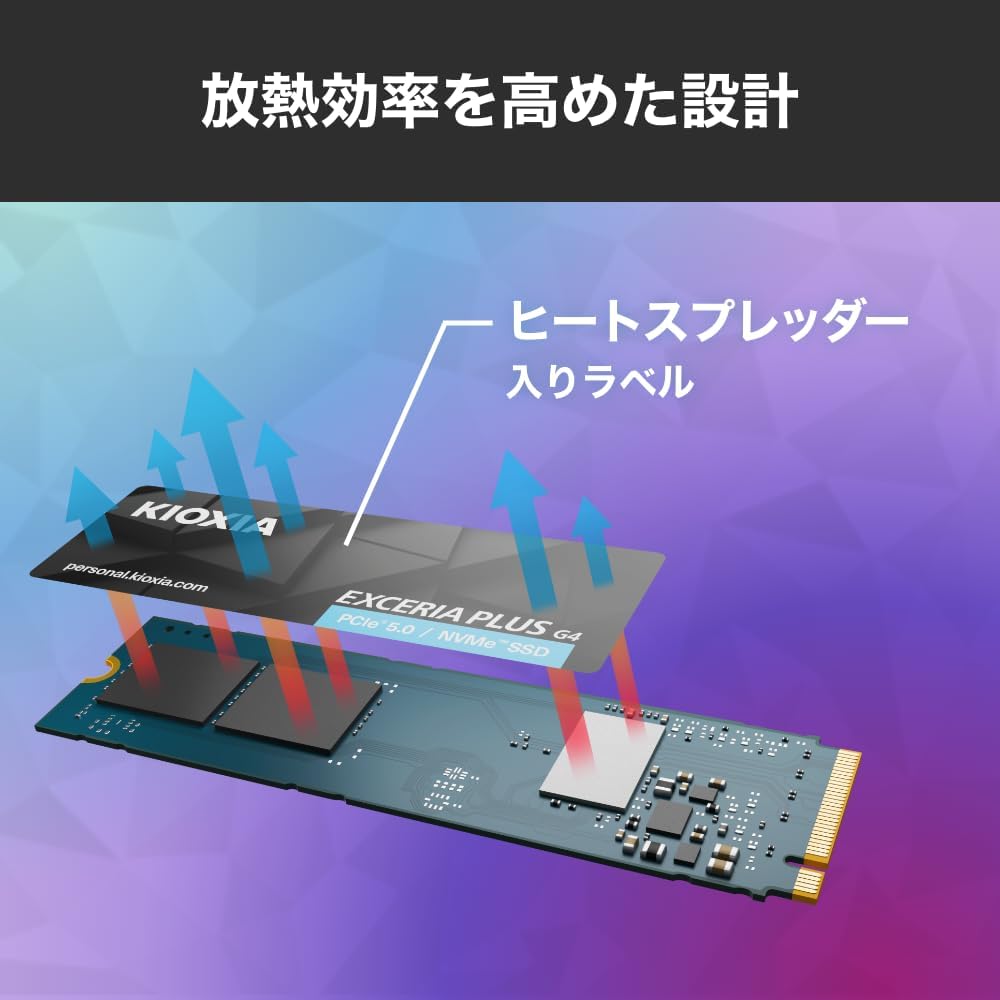 Detalle de KIOXIA EXCERIA PLUS G4 SSD-CK2.0N5PLG4R 内蔵SSD 2TB M.2 2280・PCIe 5.0