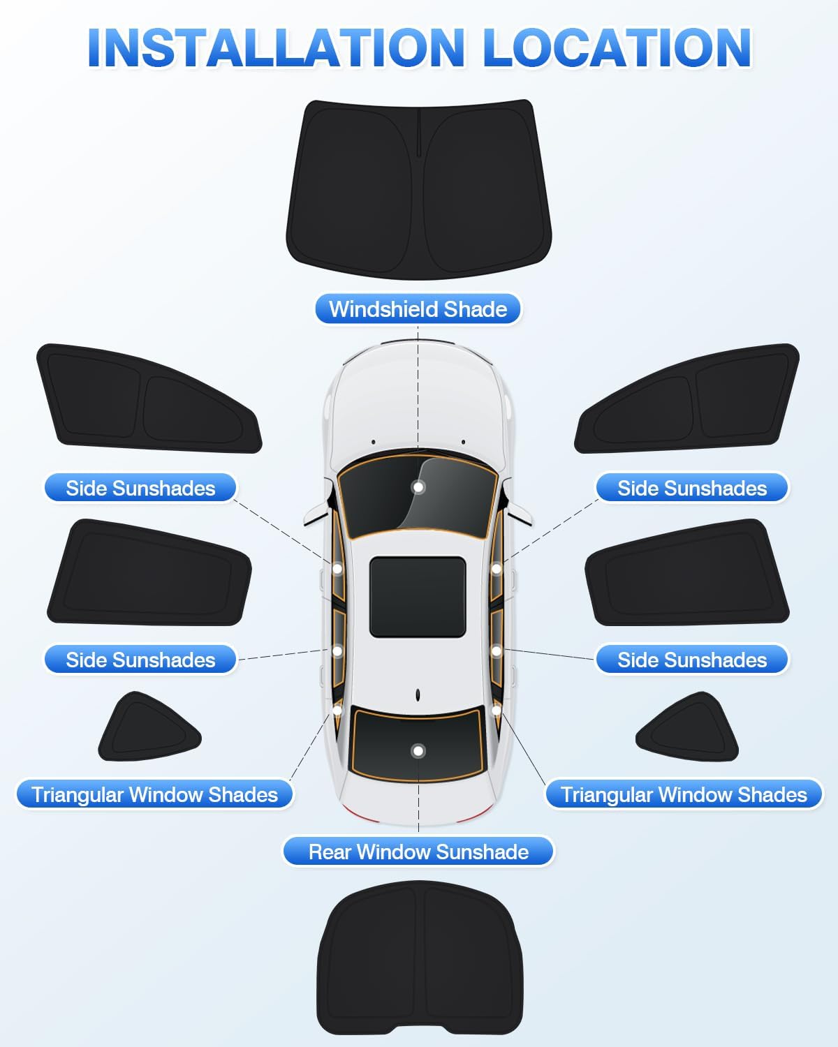 Detalle de Canvcle Window Sun Shade Set for Tesla Model Y
