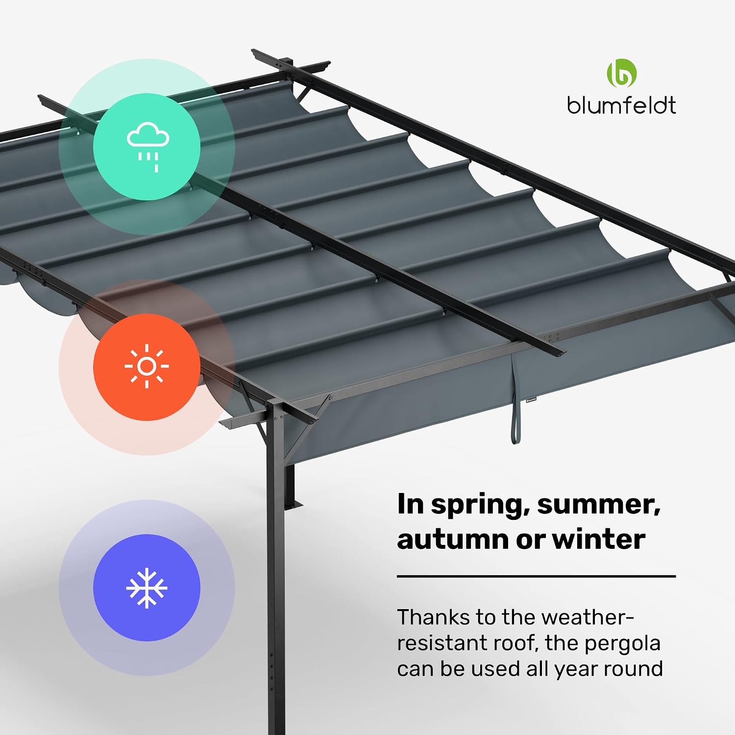 Detalle 1 de blumfeldt Pantheon Robust – pergola 3 × 4 m z wodoodpornym dachem