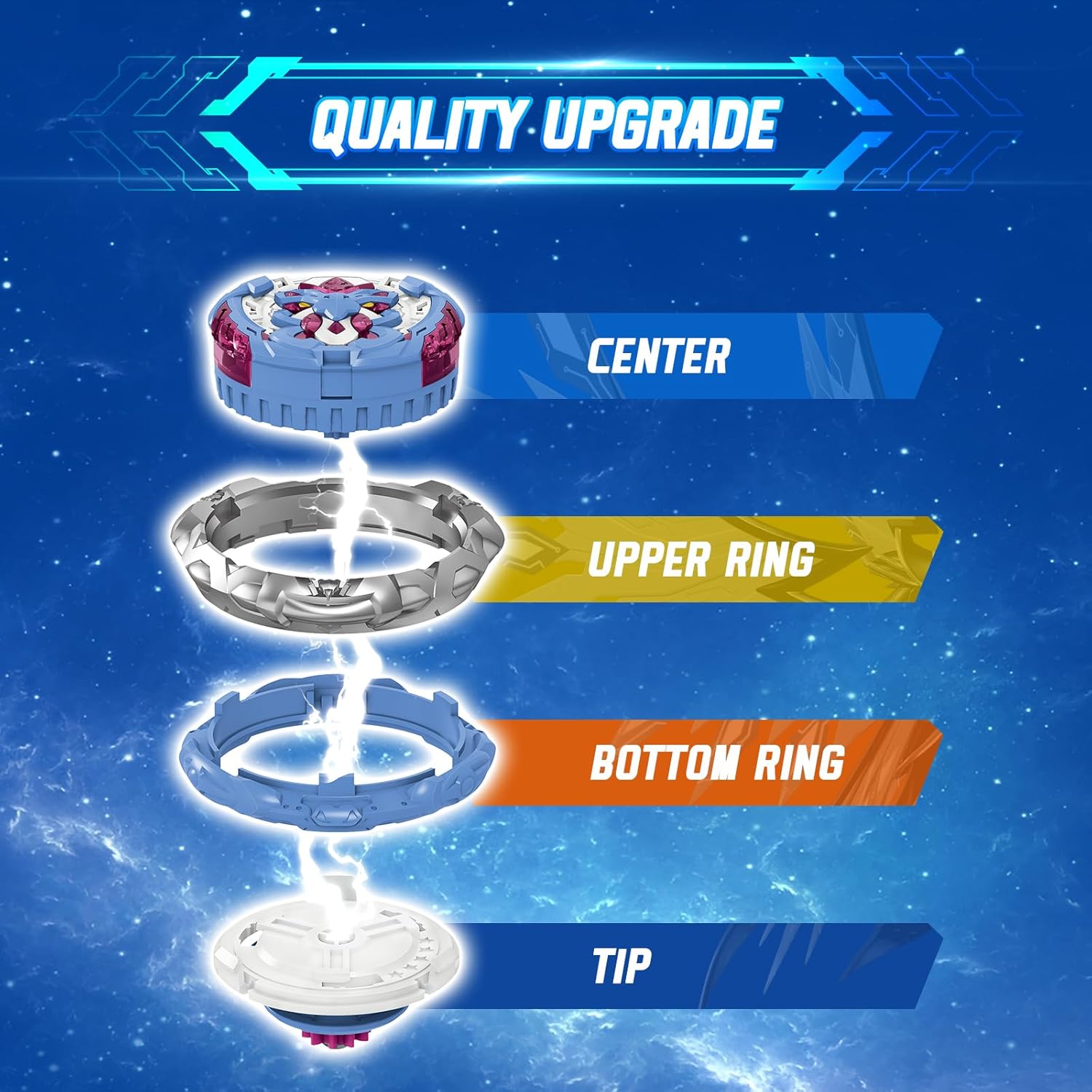 Thumbnail 3 de INFINITY NADO Kreisel „Gold Warrior Phoenix“ – Metallkreisel mit Schwert-Werfer für Kinder ab 5 Jahren