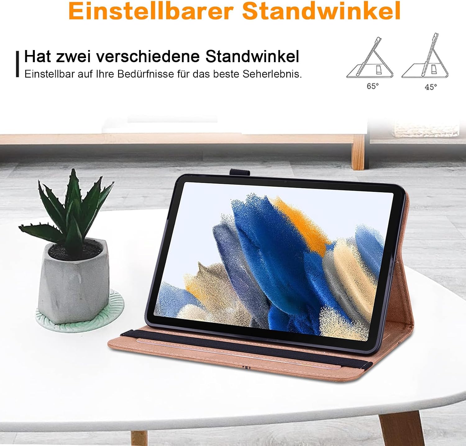 Detalle de BOLELAW Leder-Hülle für Samsung Galaxy Tab A7 10.4 Zoll (2022/2020) – Stifthalter, Kartenfächer, Standfunktion