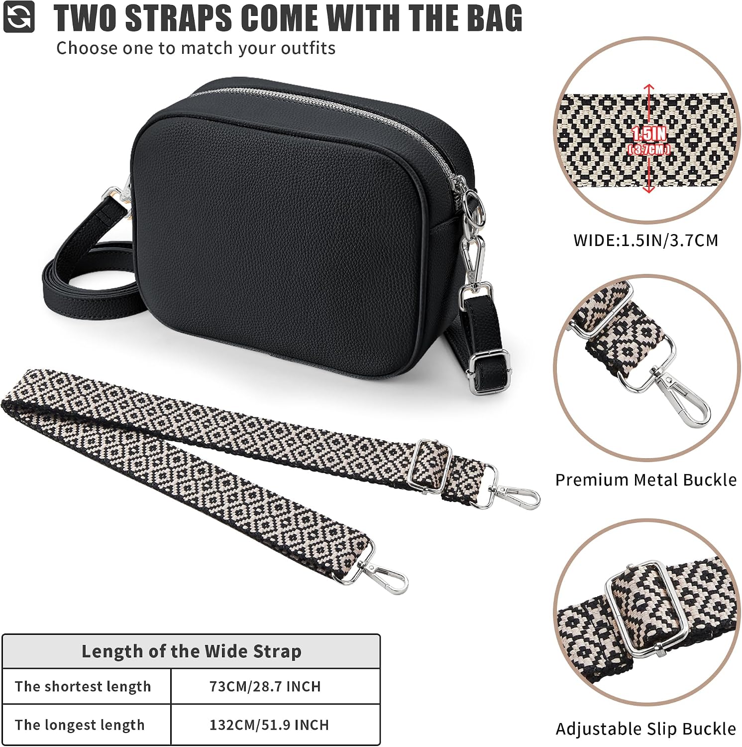 Detalle 2 de KALIDI Crossbody Bag Adjustable strap, multiple pockets