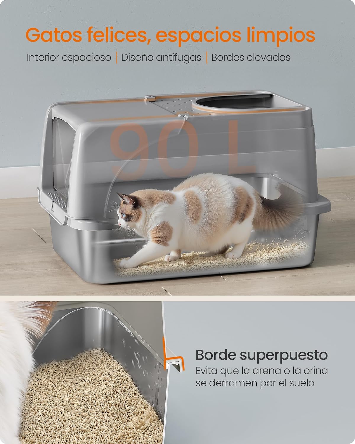 Detalle 2 de Feandrea PPT005G01 arenero XL 61x41x36,5 cm 🐾