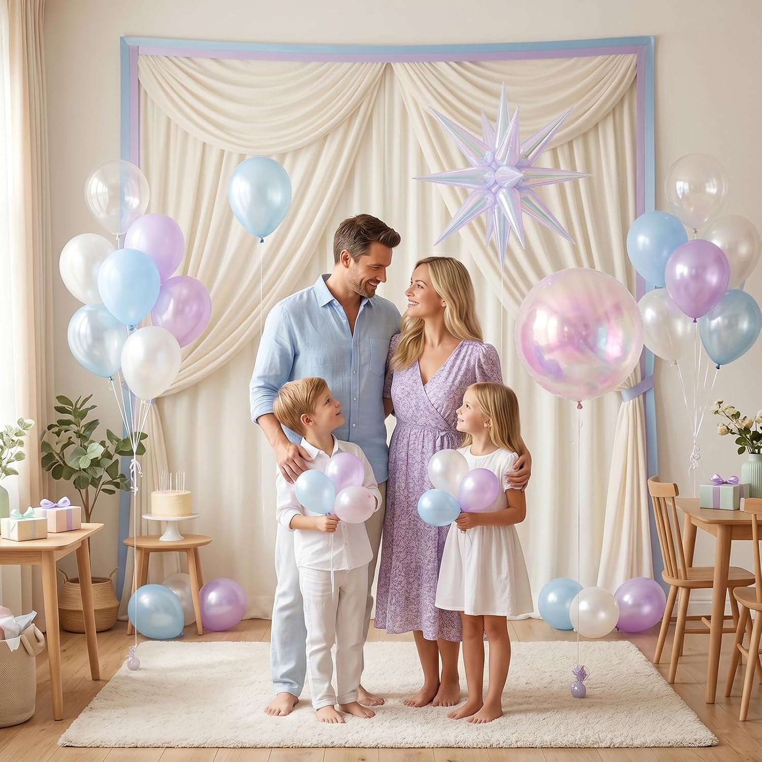 Thumbnail 6 de Iridescent Balloons 12-Inch Party Set