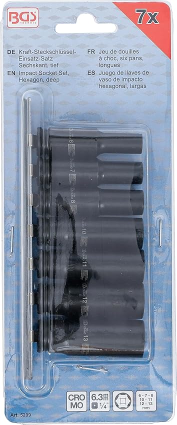 Thumbnail 3 de BGS 5299 Juego de llaves vaso impacto 7 piezas 6–13 mm 🔧