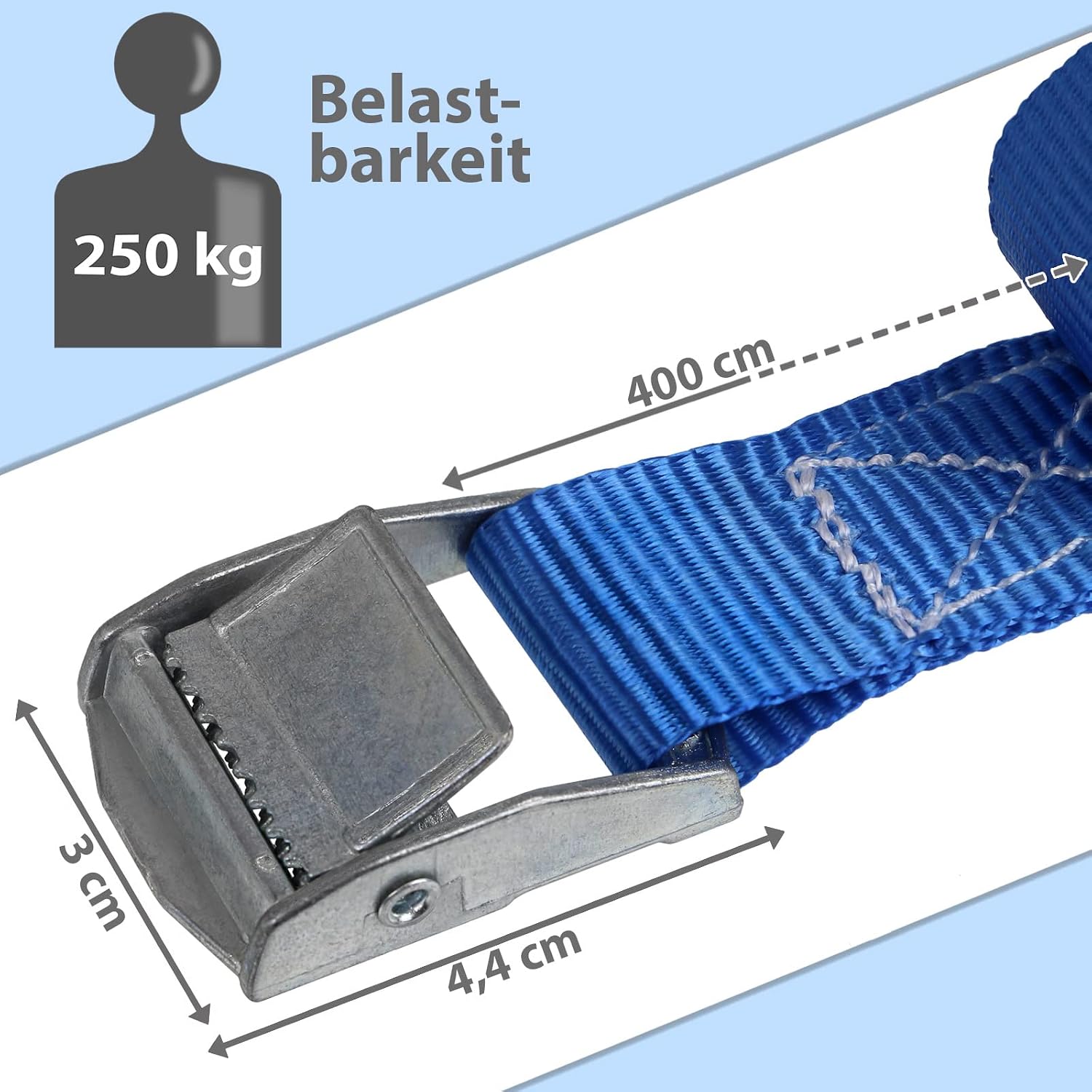 Detalle 2 de Spanngurte Zurrgurt 250 kg TÜV geprüft 4 m