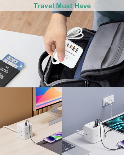 Thumbnail 6 de ROOTOMA Thailand Travel Adapter 3 Way 4 USB Fast Charging (QC3.0/PD20W) – 7-in-1 UK to Thailand