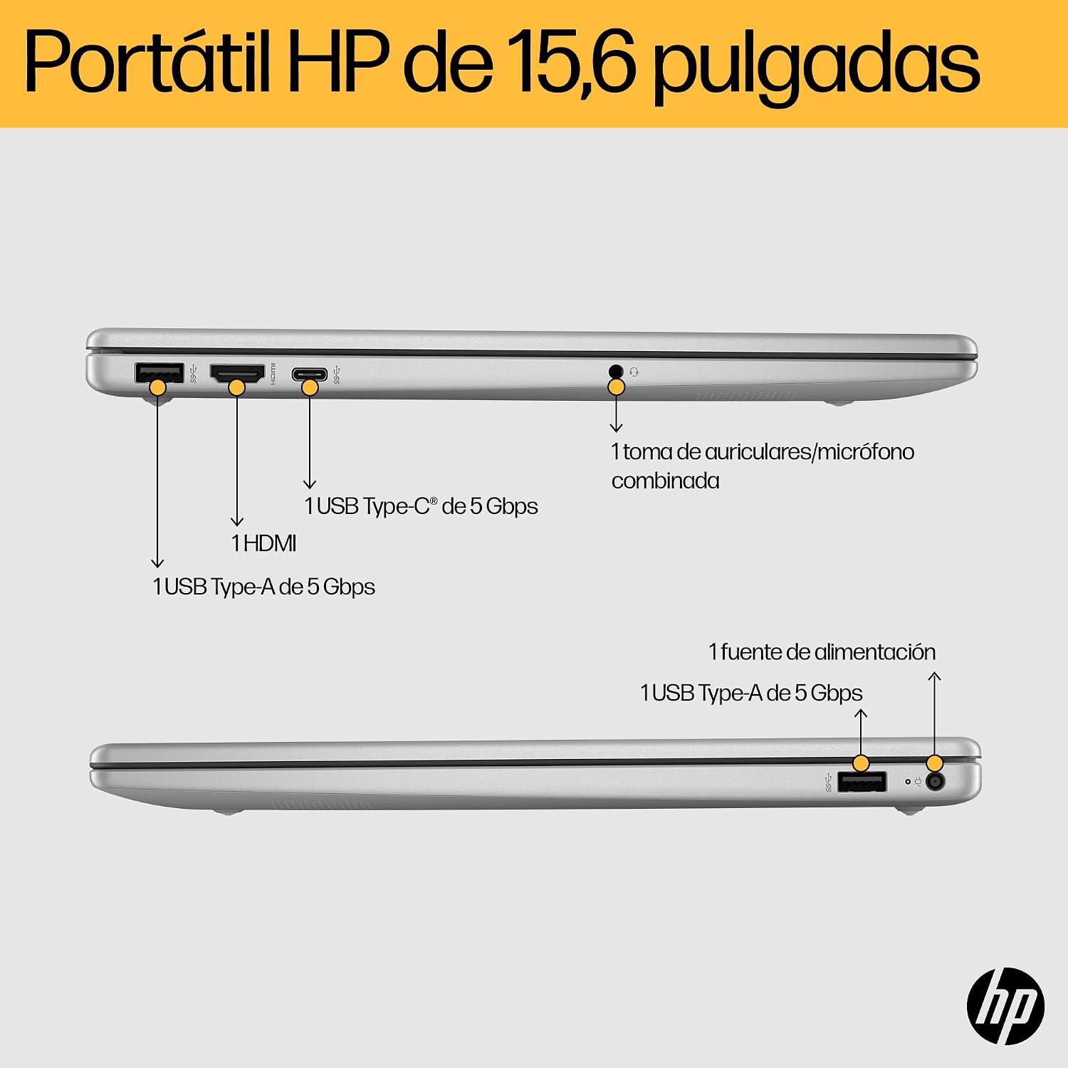 Detalle de HP 15-fc0243ns - Portátil FHD AMD Ryzen 7, 32GB RAM, SSD 1TB