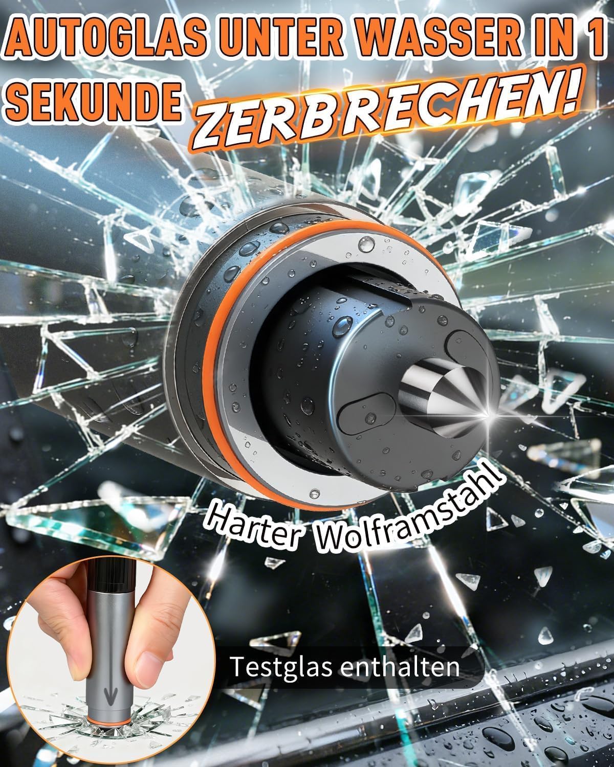 Thumbnail 1 de HOAMZ 2 in 1 Gurtschneider Notfallhammer, 4 Stück – Nothammer mit Testsiegel & Gurtschneider, ideal für Auto & Bus
