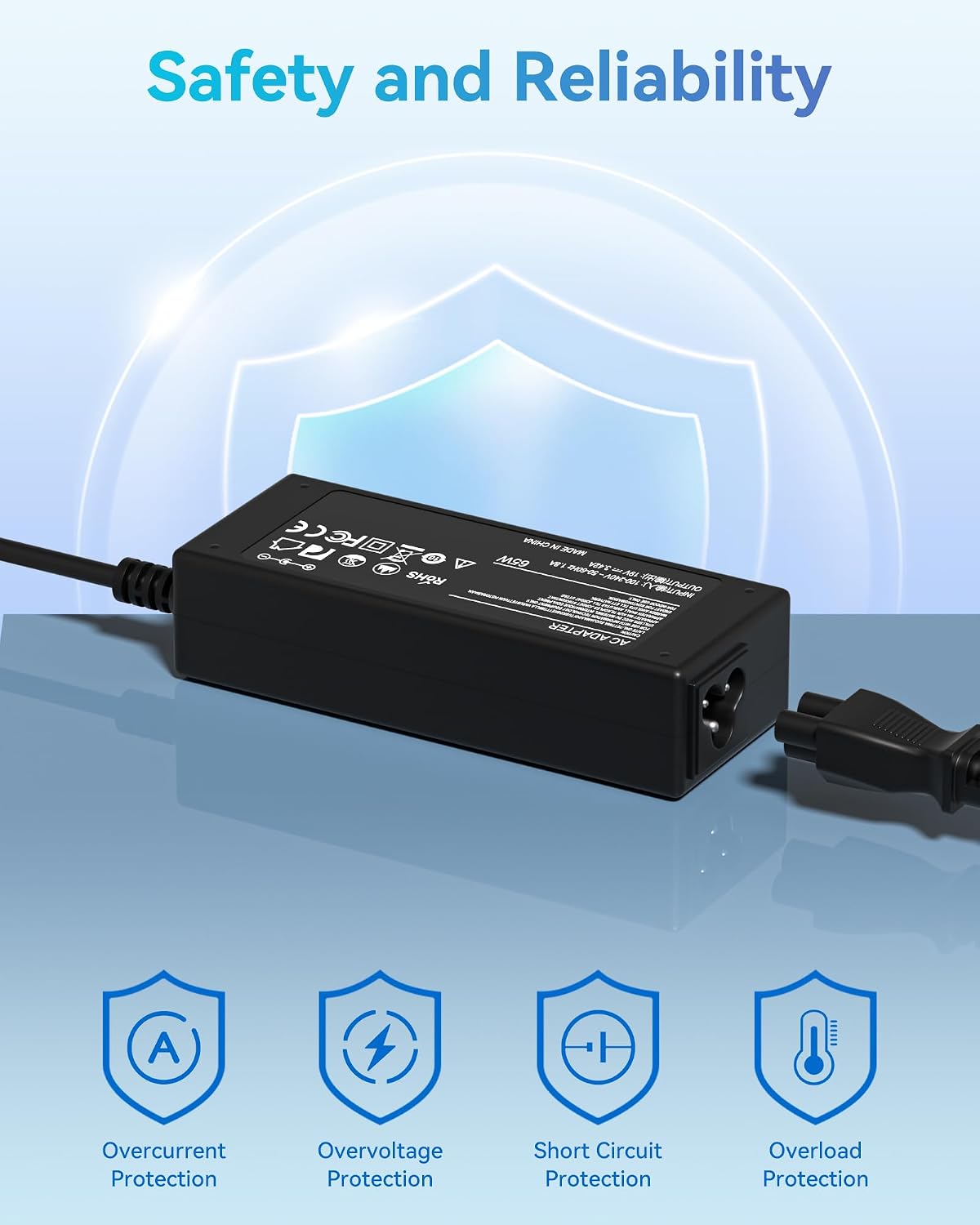 Detalle de Rsydmny 65W-voedingsadapter voor JBL Xtreme en Boombox, 19 V, 5,5 x 2,5 mm