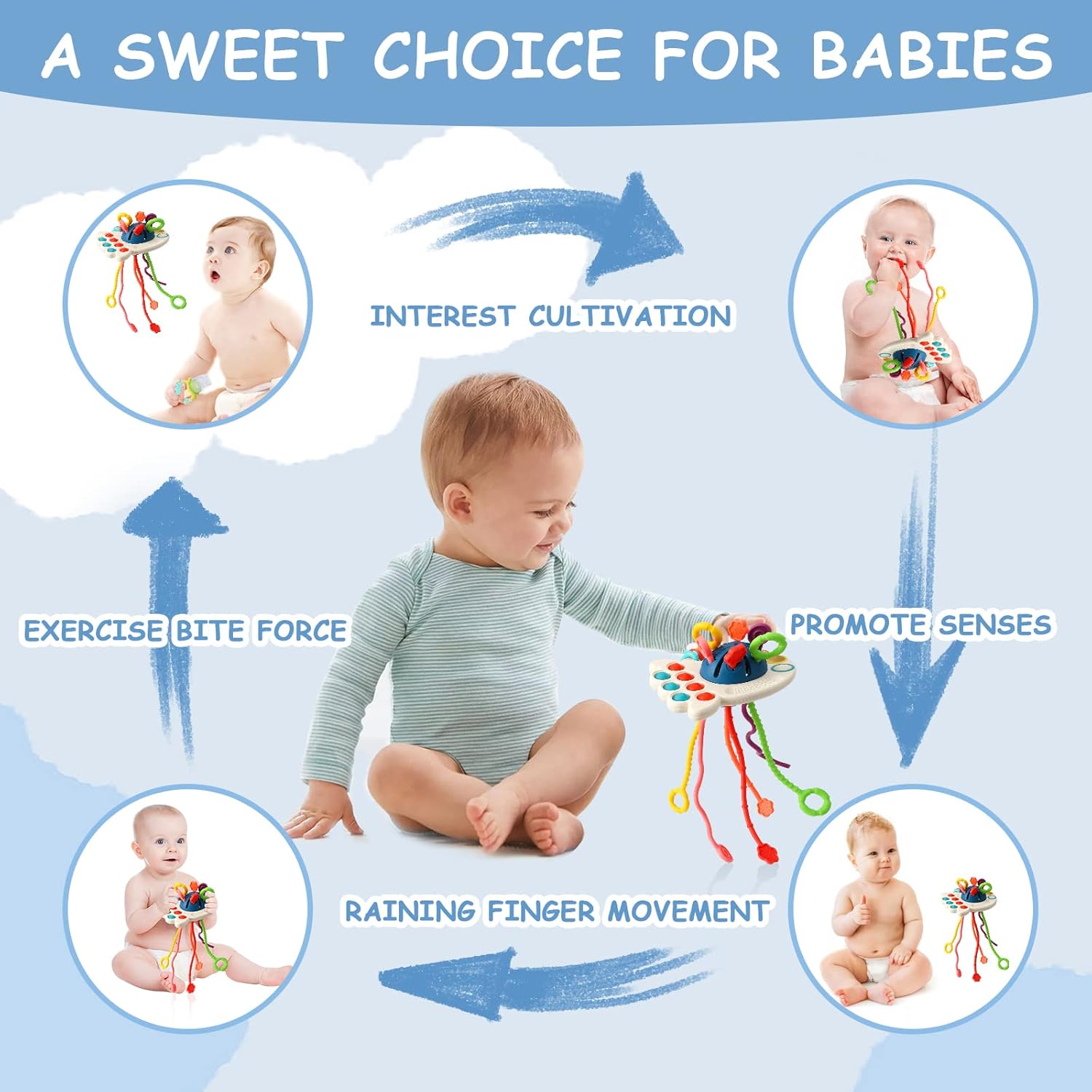 Thumbnail 1 de Tbotfip Montessori Silicone Pull String Toy