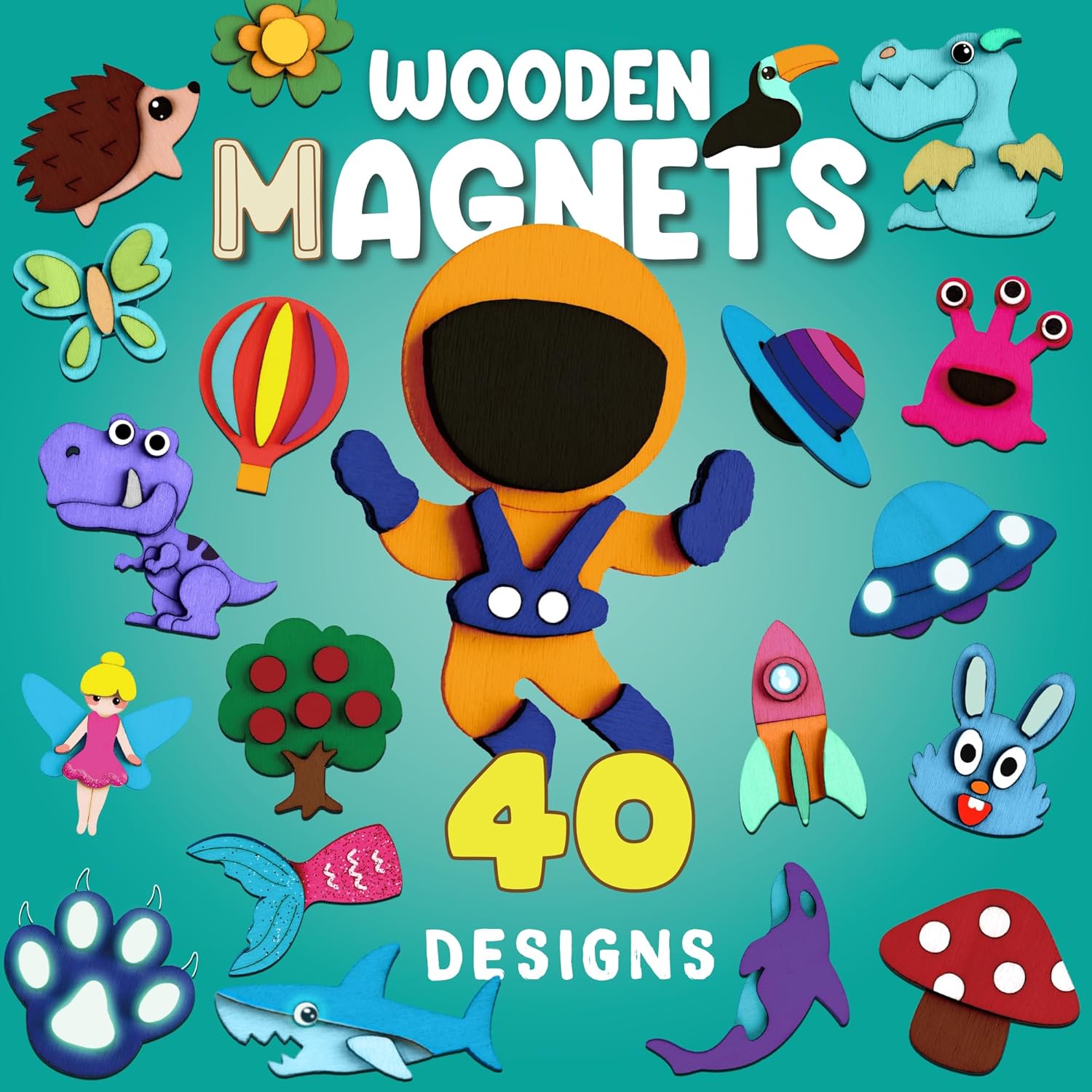 Thumbnail 3 de Byncceh Kit de Peinture Aimant en Bois 40 Pièces – Activité créative pour enfants dès 6 ans