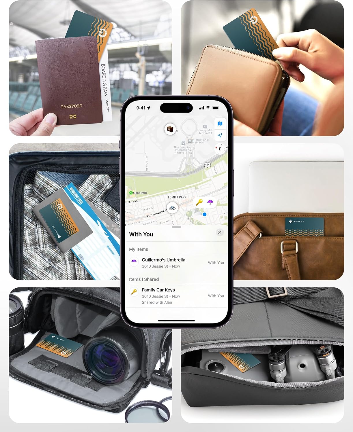 Thumbnail 6 de NOVOO Air Tag Card Wallet Tracker: localizzatore ultrafino da 1,6 mm per portafoglio e oggetti Apple Find My