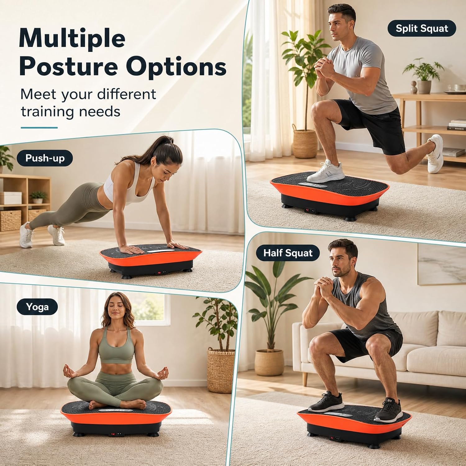 Detalle 1 de Goplus SU-38656US-PRO Pro Curved Vibration Plate, 10 Speeds and Remote