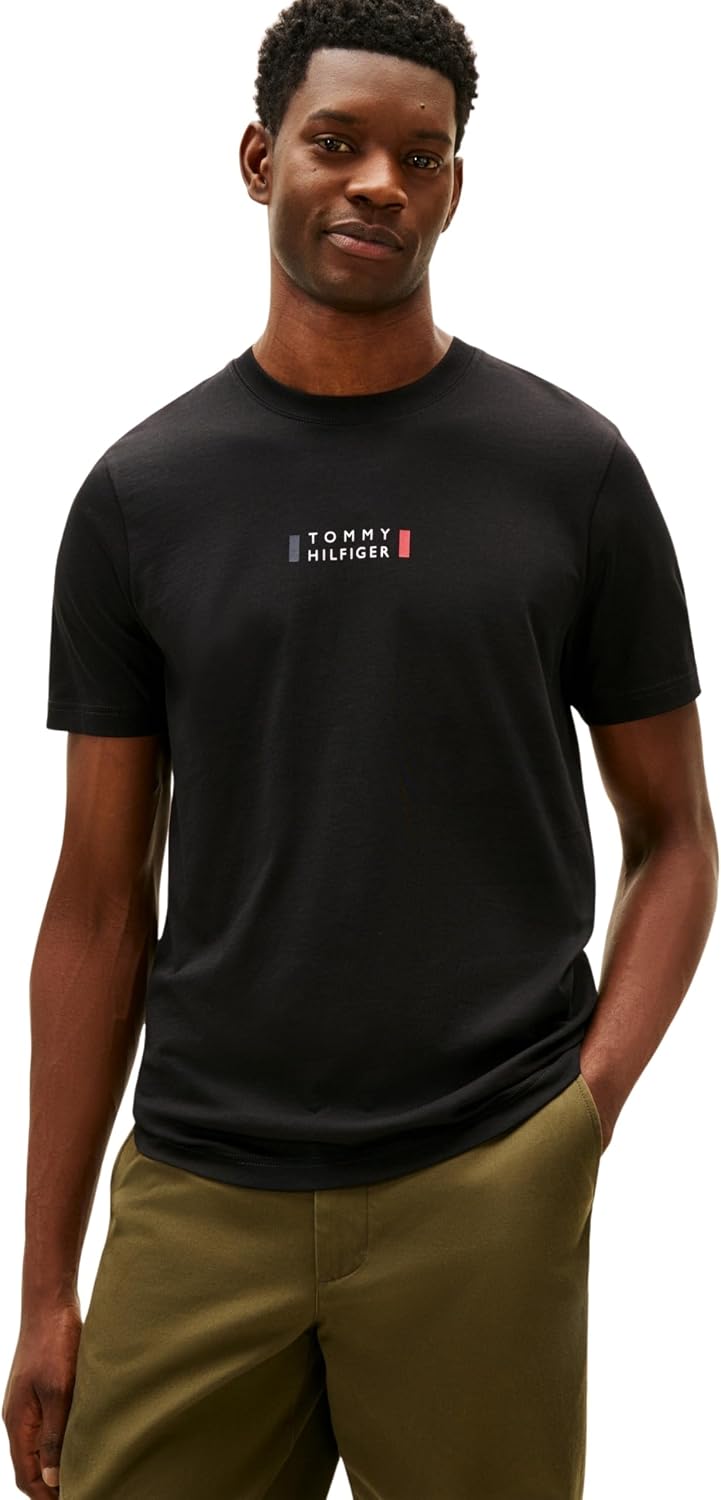 Detalle de Tommy Hilfiger Herren Brand Love Small Center Tee Mw0mw41453 S/S T-Shirt (1er Pack)