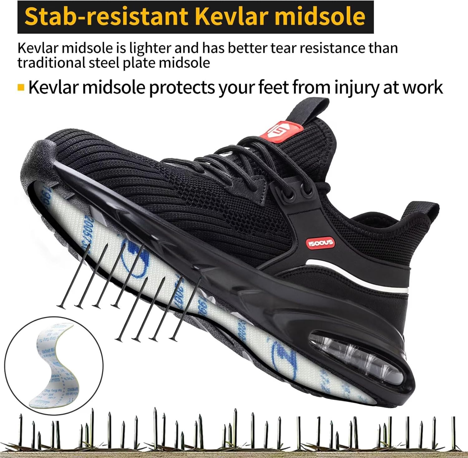 Thumbnail 5 de Scarpe antinfortunistiche ISOOUS uomo leggere con punta in acciaio e cuscino d’aria