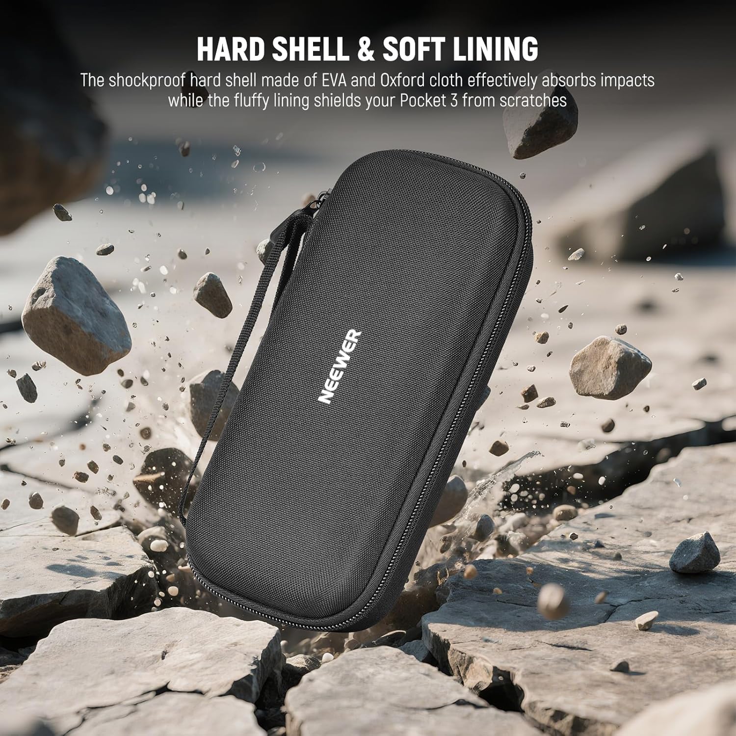 Detalle 2 de NEEWER Tragetasche für DJI Osmo Pocket 3 (Pocket 3) AC025 – robuste Hartschale mit Zubehör-Netztasche