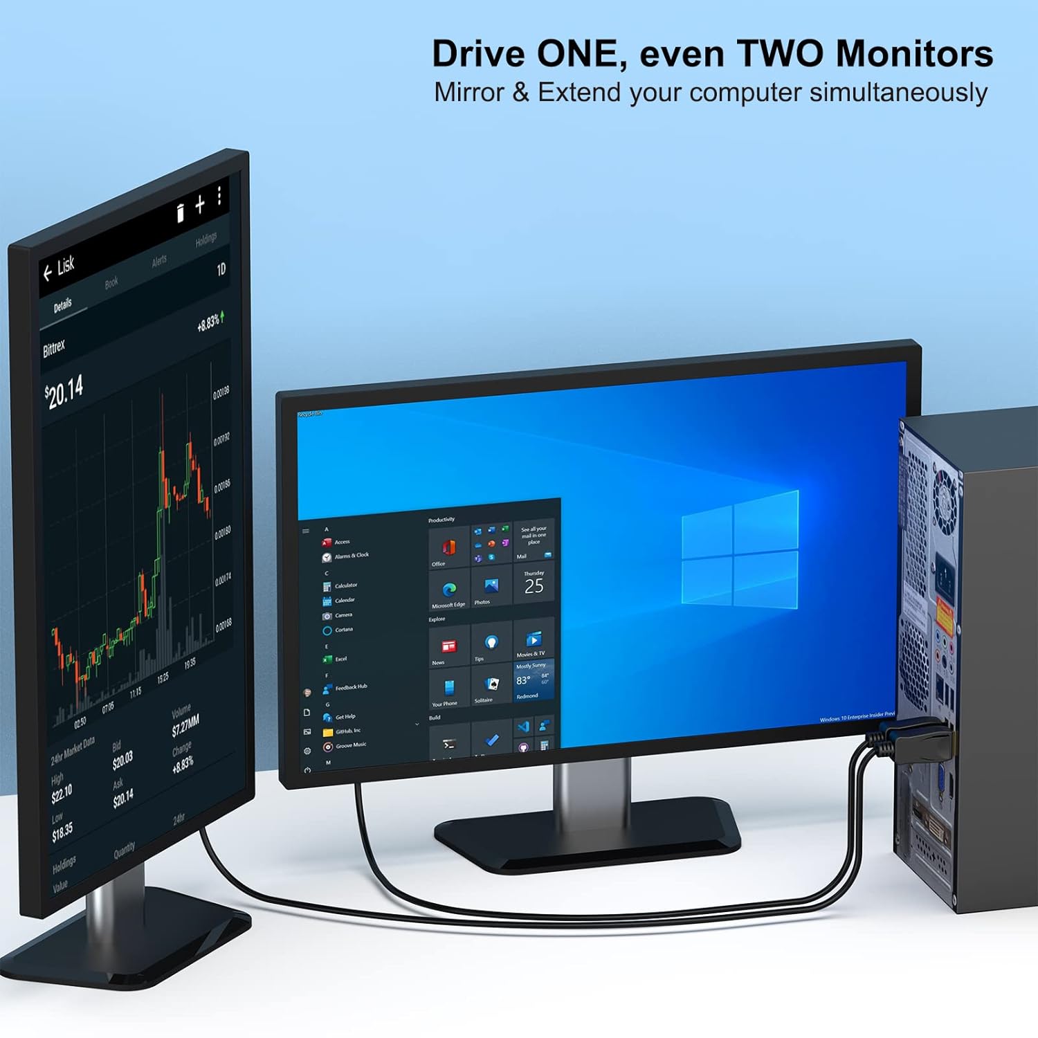 Thumbnail 2 de BENFEI DisplayPort to DVI 3-Foot Cable (Uni-Directional) for 1080p@60Hz Monitors