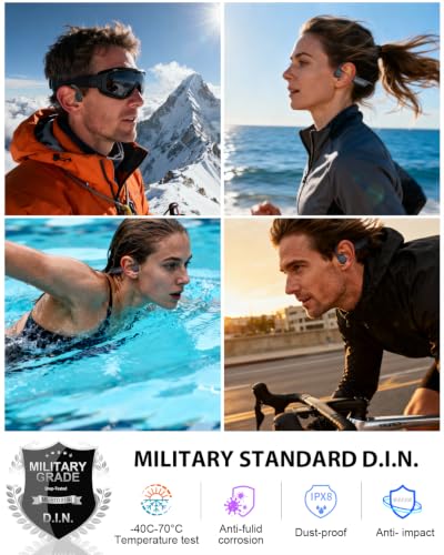 Detalle de ZOVIMAX Casque Conduction Osseuse Natation — Bluetooth 6.0 et MP3 8 Go, IPX8