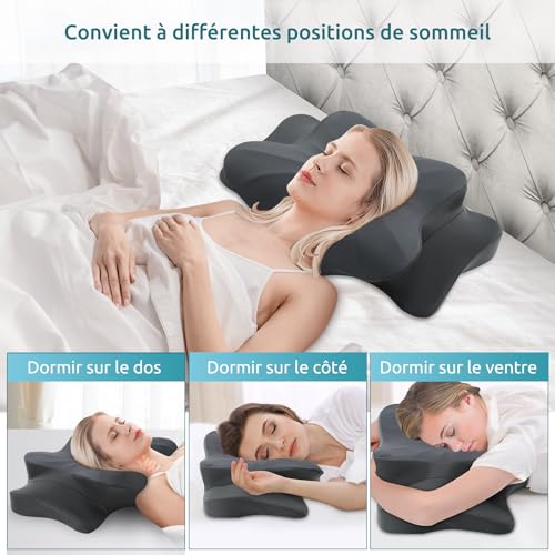 Thumbnail 2 de DONAMA Oreiller Ergonomique Cervical – Mousse mémoire, 2 hauteurs, soutien personnalisé