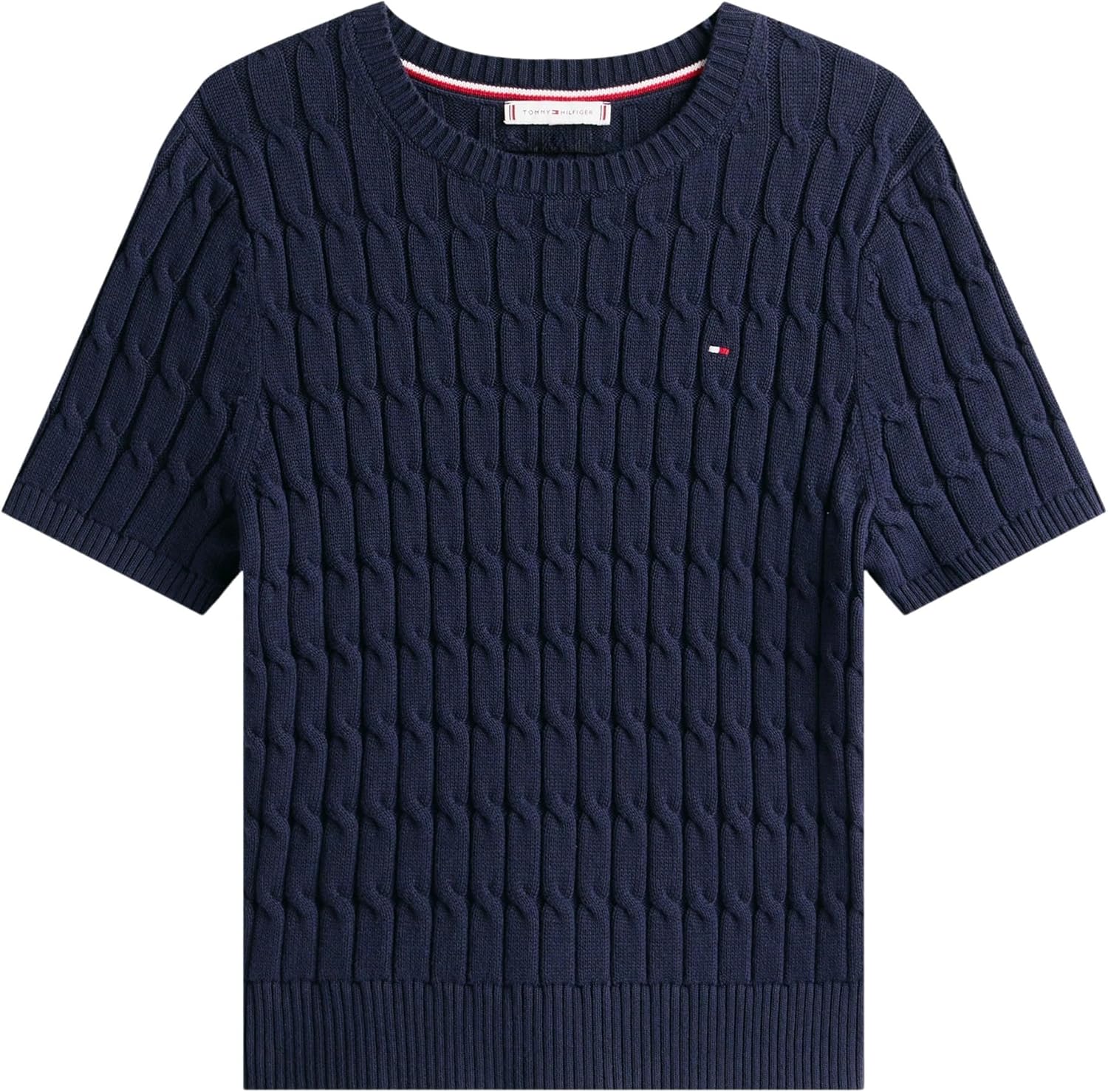 Thumbnail 3 de Tommy Hilfiger Donna Pullover Cable Maniche Corte: classico e confortevole