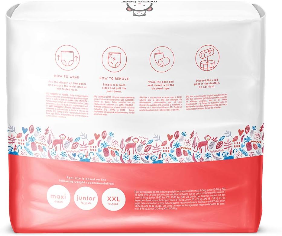 Thumbnail 1 de Amazon Brand - Mama Bear Super Soft Junior Nappy Pants Size 5 (13-20kg), 80 Count (2 x 40) in White