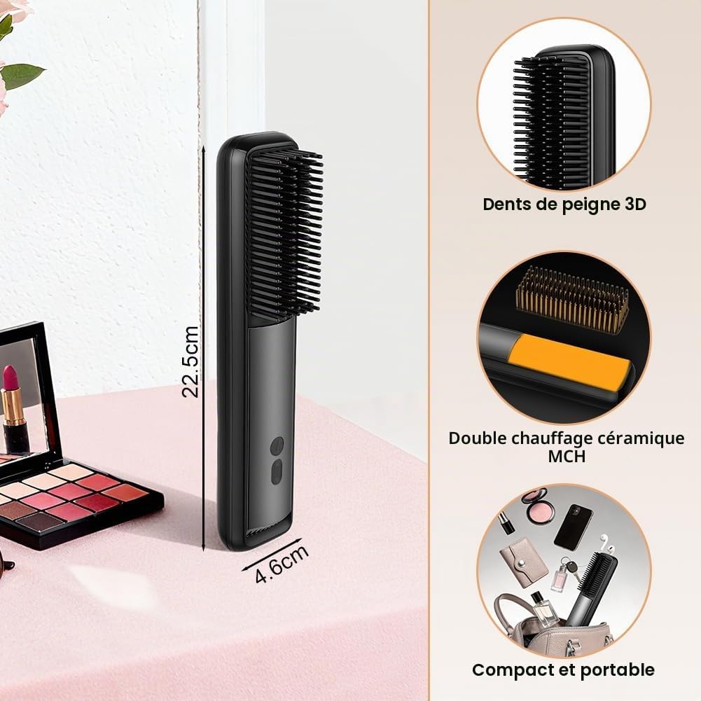 Detalle de Aolso 5569110 S8 draadloze stijlborstel met led-display en 3 temperatuurstanden