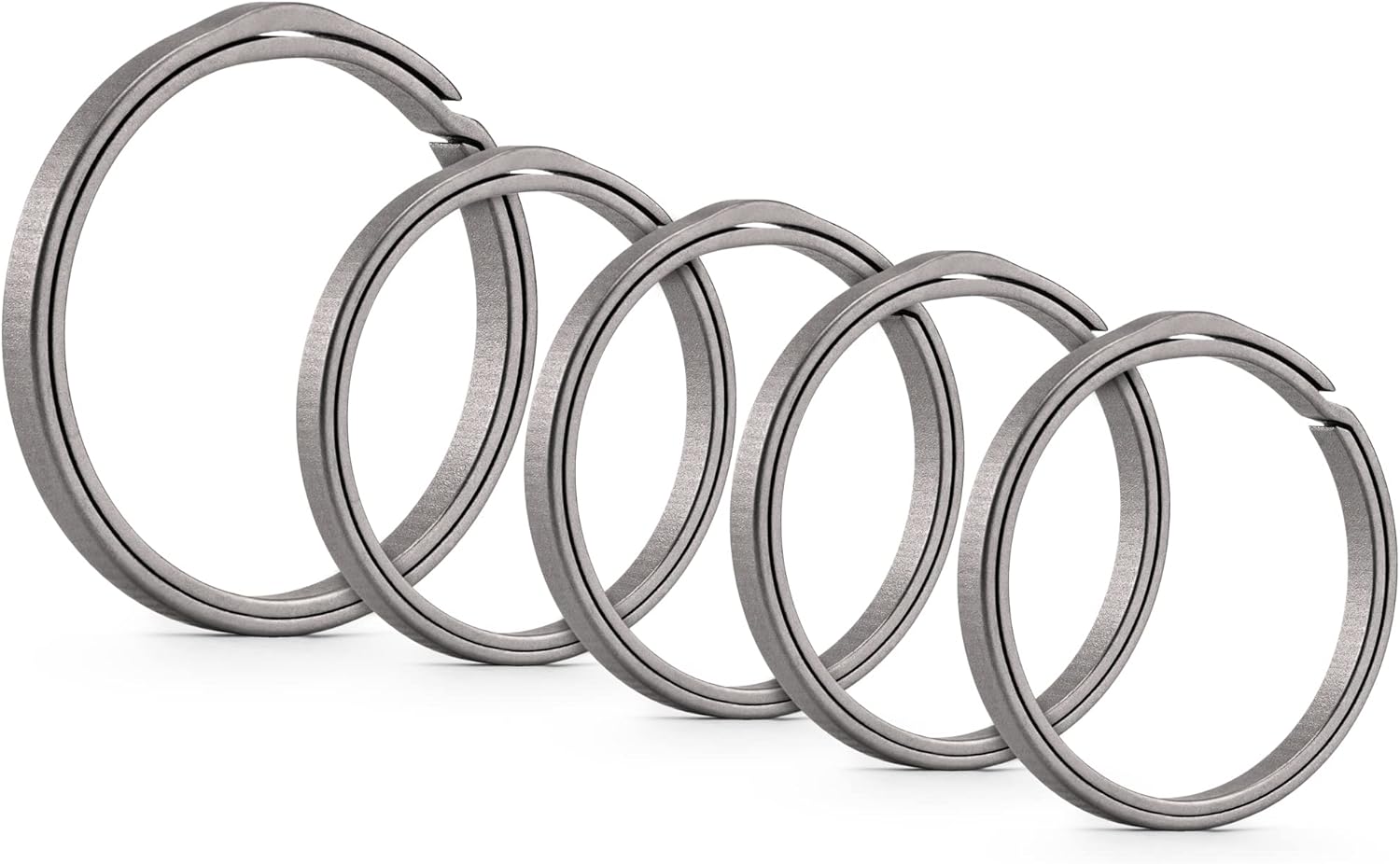KeyUnity Flat titanium key rings with quick release for key carabiners (Ti-6Al-4V)