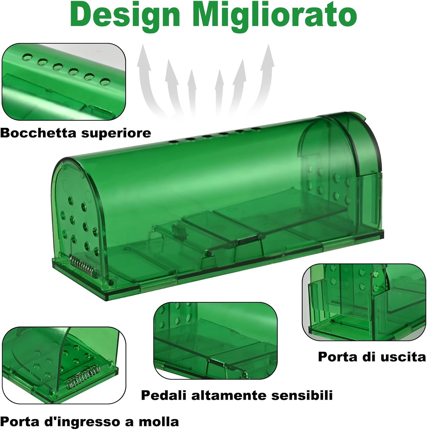 Detalle 2 de Faburo Trappola per topi 4 pack 🐭