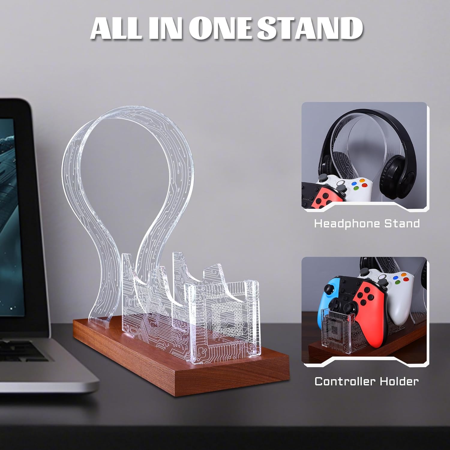 Thumbnail 5 de YuanDian Gamer Stand: Schulter Headset- und Controller-Ständer mit LED-Nachtlicht
