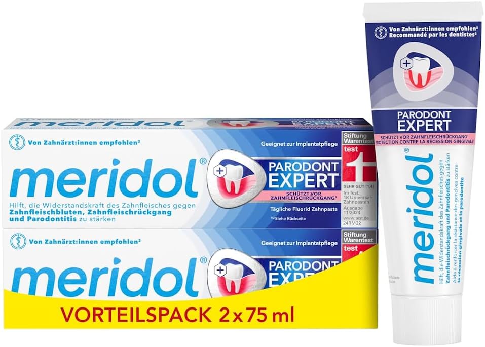 Detalle de meridol Parodont Expert Zahnpasta 75 ml – 2er-Pack für gesundes Zahnfleisch