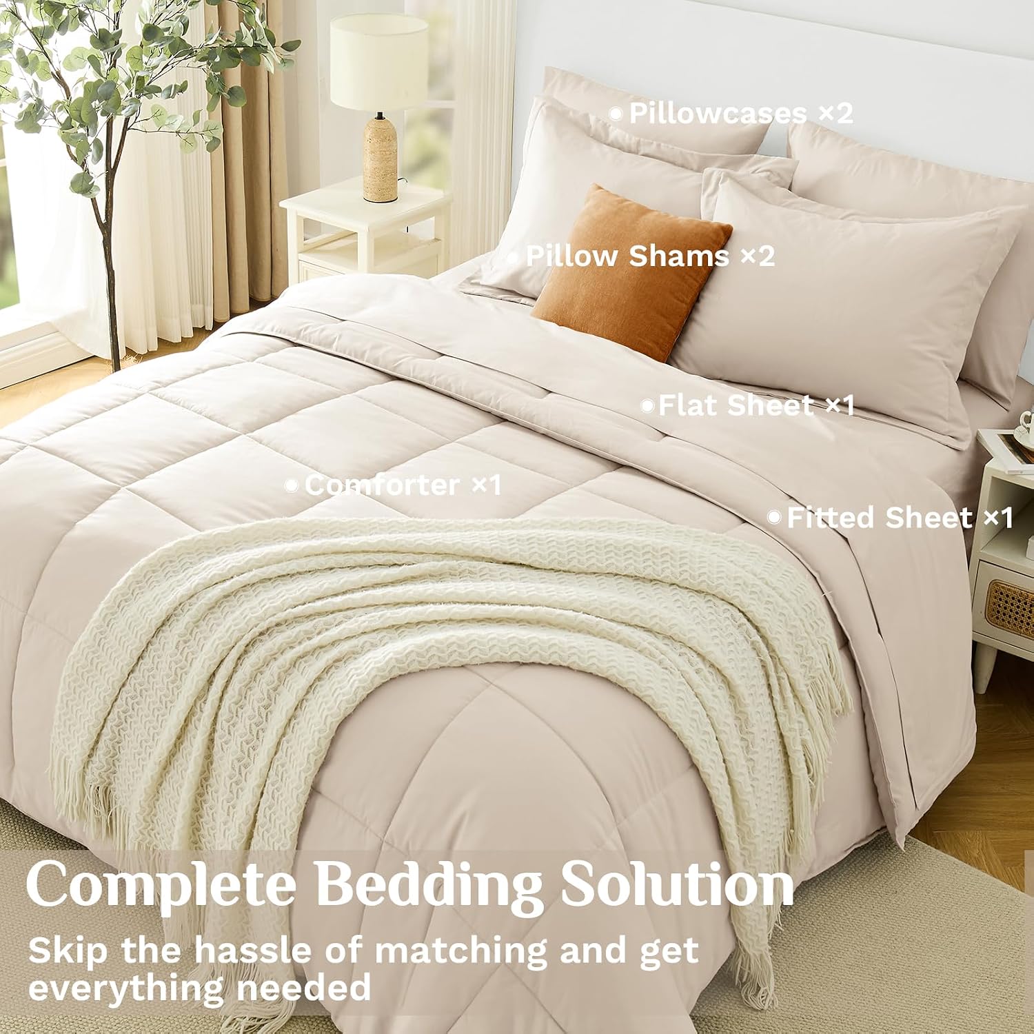 Thumbnail 4 de JOLLYVOGUE Queen Comforter Set 7-Piece