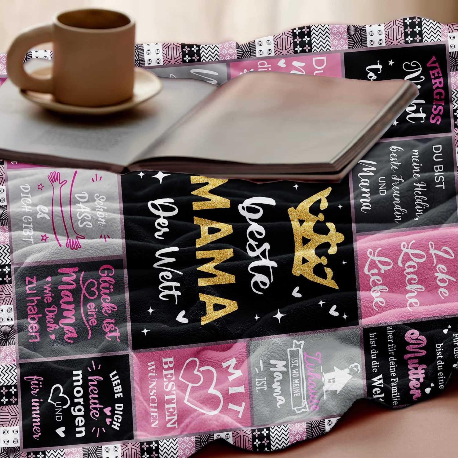 Thumbnail 5 de ZUCZUG Kuscheldecke – Personalisiertes Geschenk für Mama, super weiche Flanelldecke