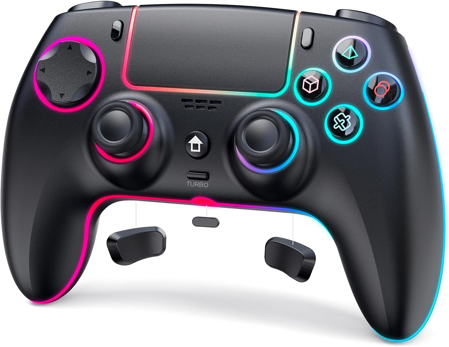 Detalle de Controller wireless JORREP per PS5/Pro/Steam Deck/PC/MAC/iOS con illuminazione RGB e doppia vibrazione