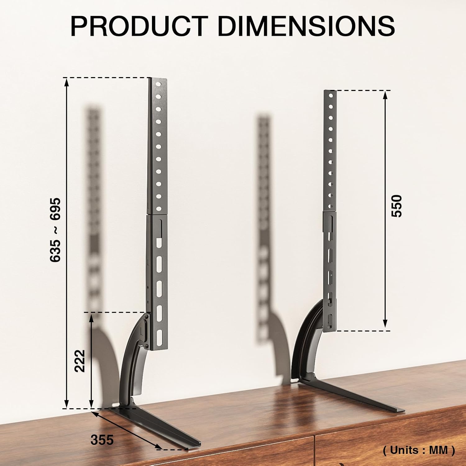 Thumbnail 6 de RFIVER Universal TV-Standfüße für 20–65" TV/Monitor – höhenverstellbar, VESA bis 800×500 mm