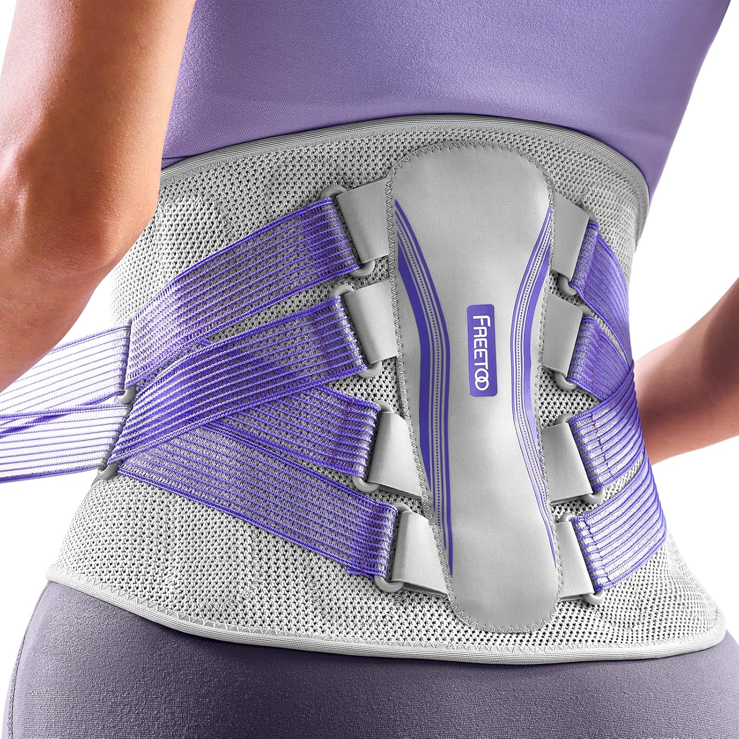 Detalle de FREETOO Fascia Lombare Posturale: busto lombare 3D con stecche per donna, traspirante e regolabile