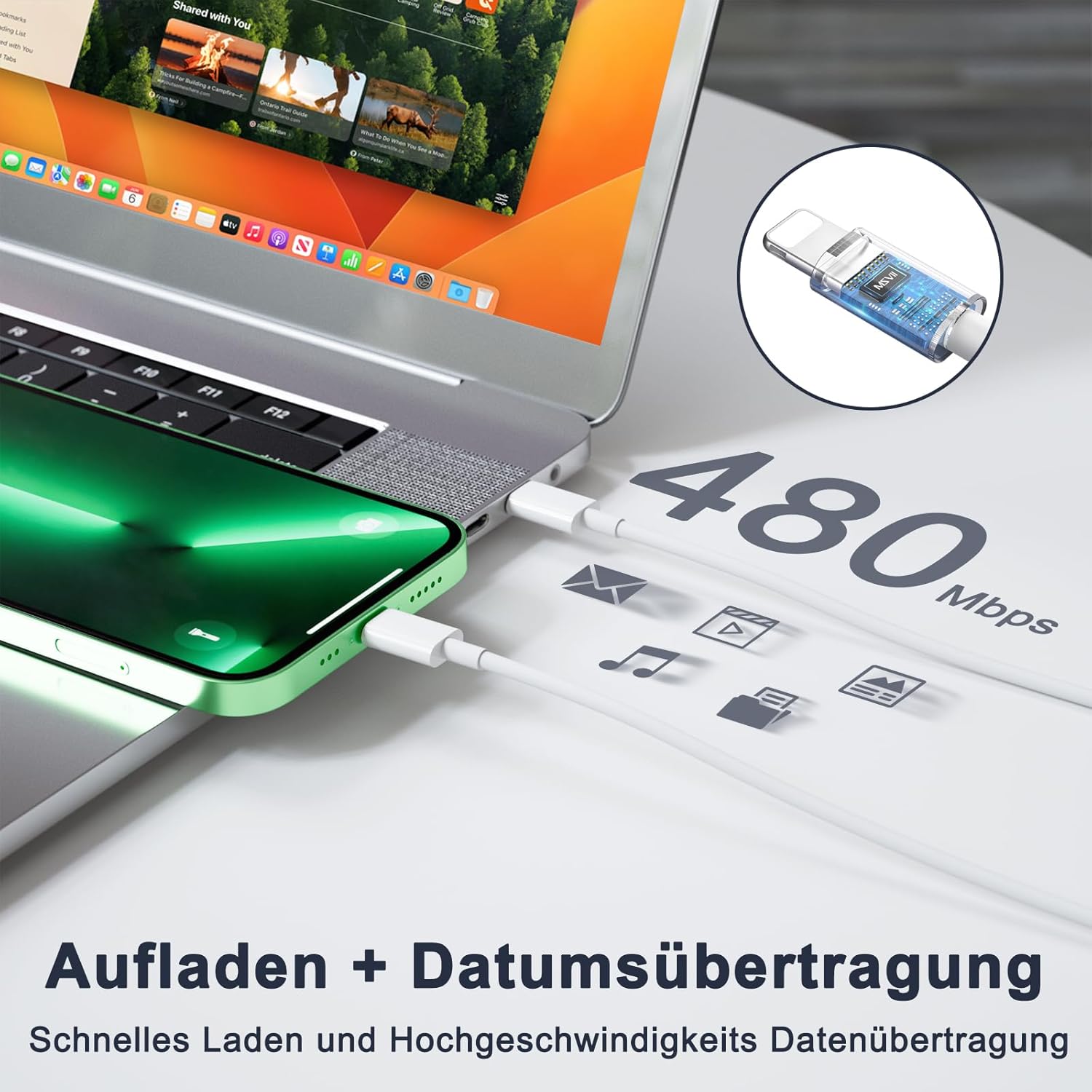 Detalle 2 de Caricatore USB-C 20W per iPhone 2 m