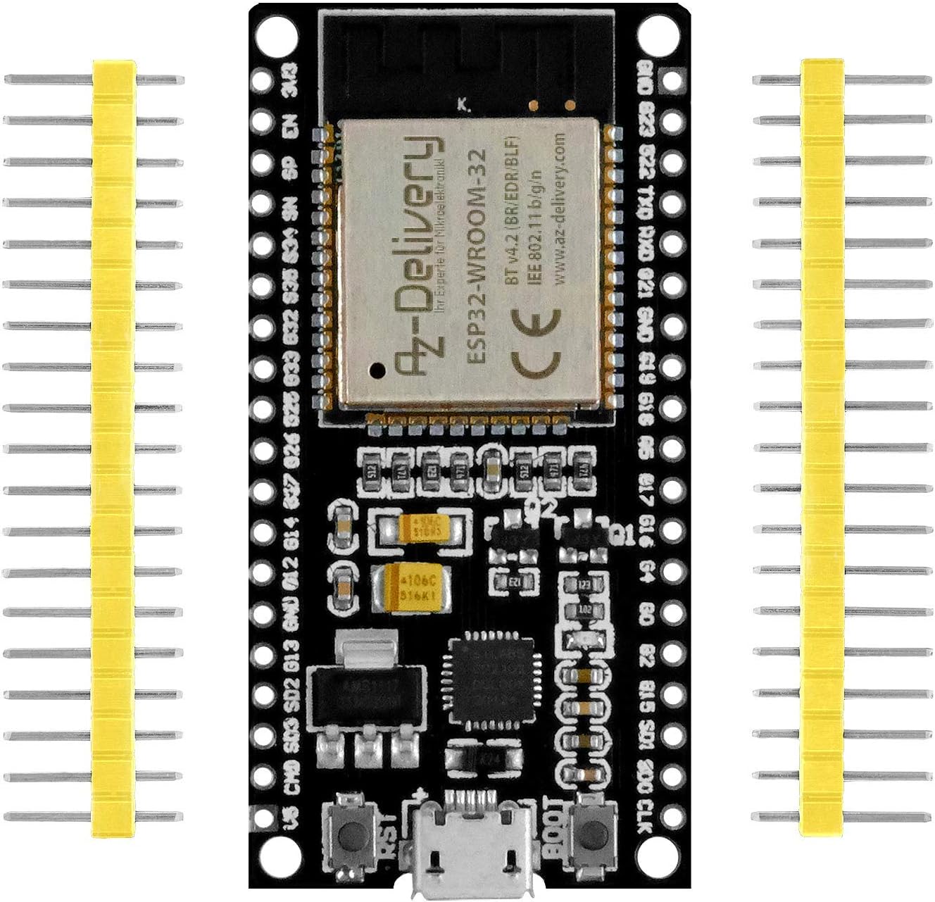 Thumbnail 2 de AZDelivery ESP32 Dev Kit C (Non soudé) Wi‑Fi NodeMCU avec CP2102, compatible Arduino