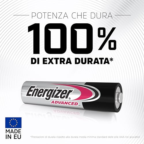 Detalle de Energizer Advanced, pile AAA alcaline da 1,5 V, confezione da 24