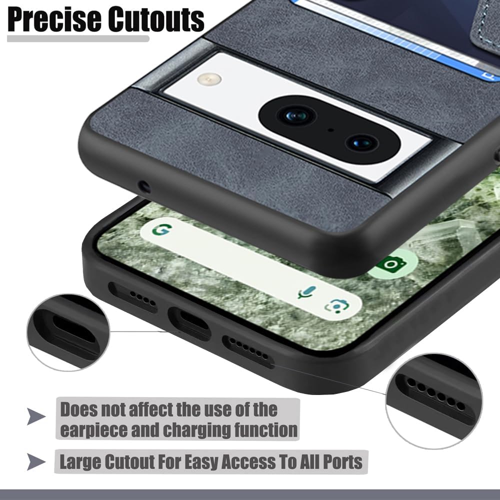 Detalle de Kowauri Google Pixel 8a PU Leather Wallet Case with Card Slot, Gray